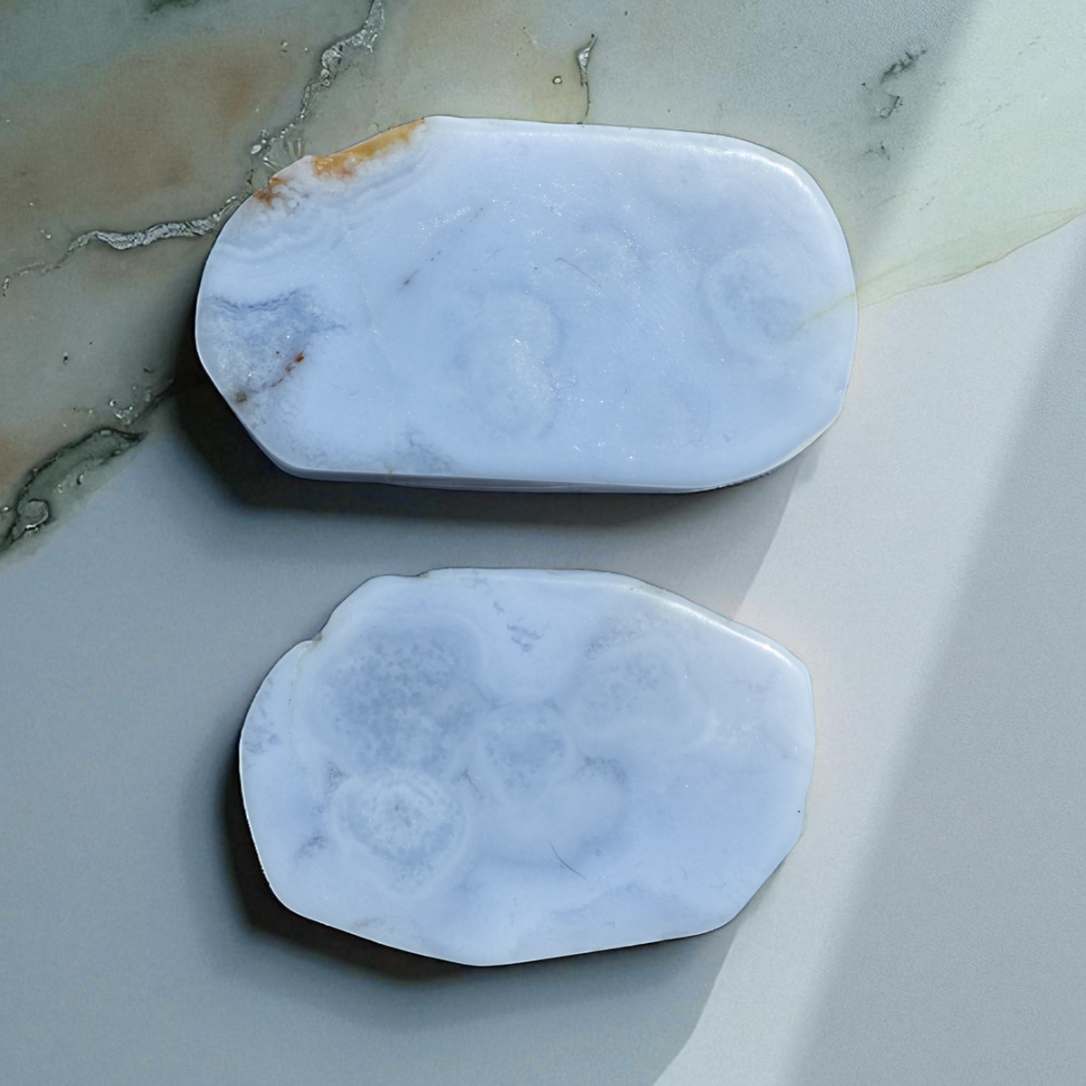 Blue Lace Agate Slice Half-Polished - Intuitively Chosen