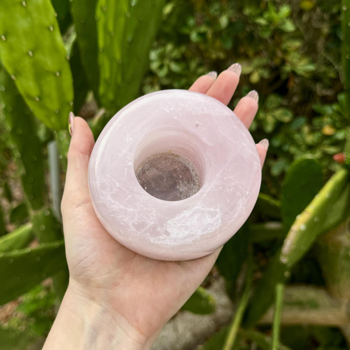 Rose Quartz Candle Holder