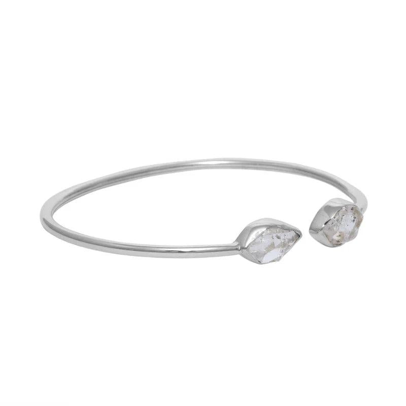 Herkimer Diamond Sterling Silver Crystal Cuff Bracelet