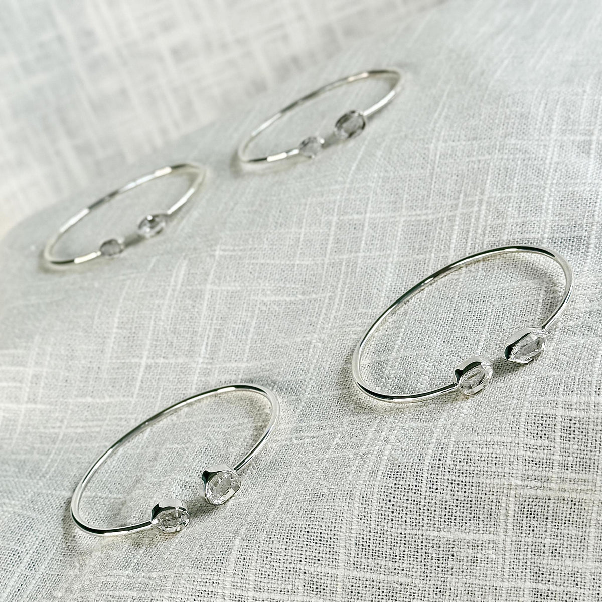 Herkimer Diamond Sterling Silver Crystal Cuff Bracelet