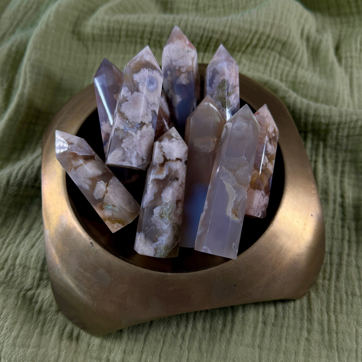 Flower Agate Mini Tower Intuitively Chosen