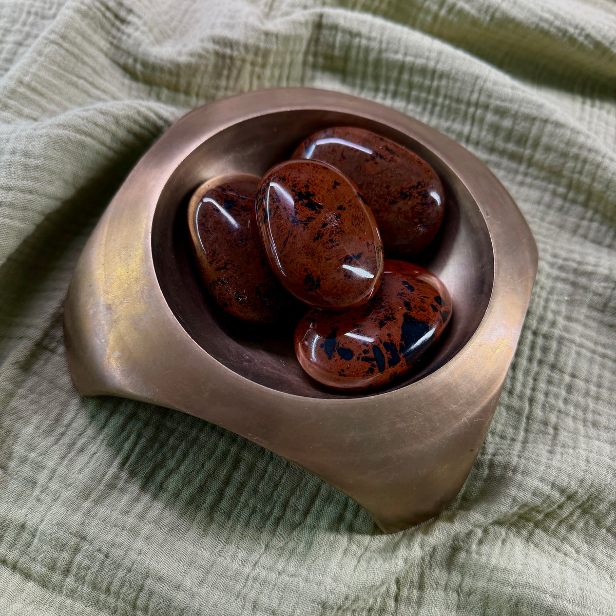 Mahogany Obsidian Palm Stone