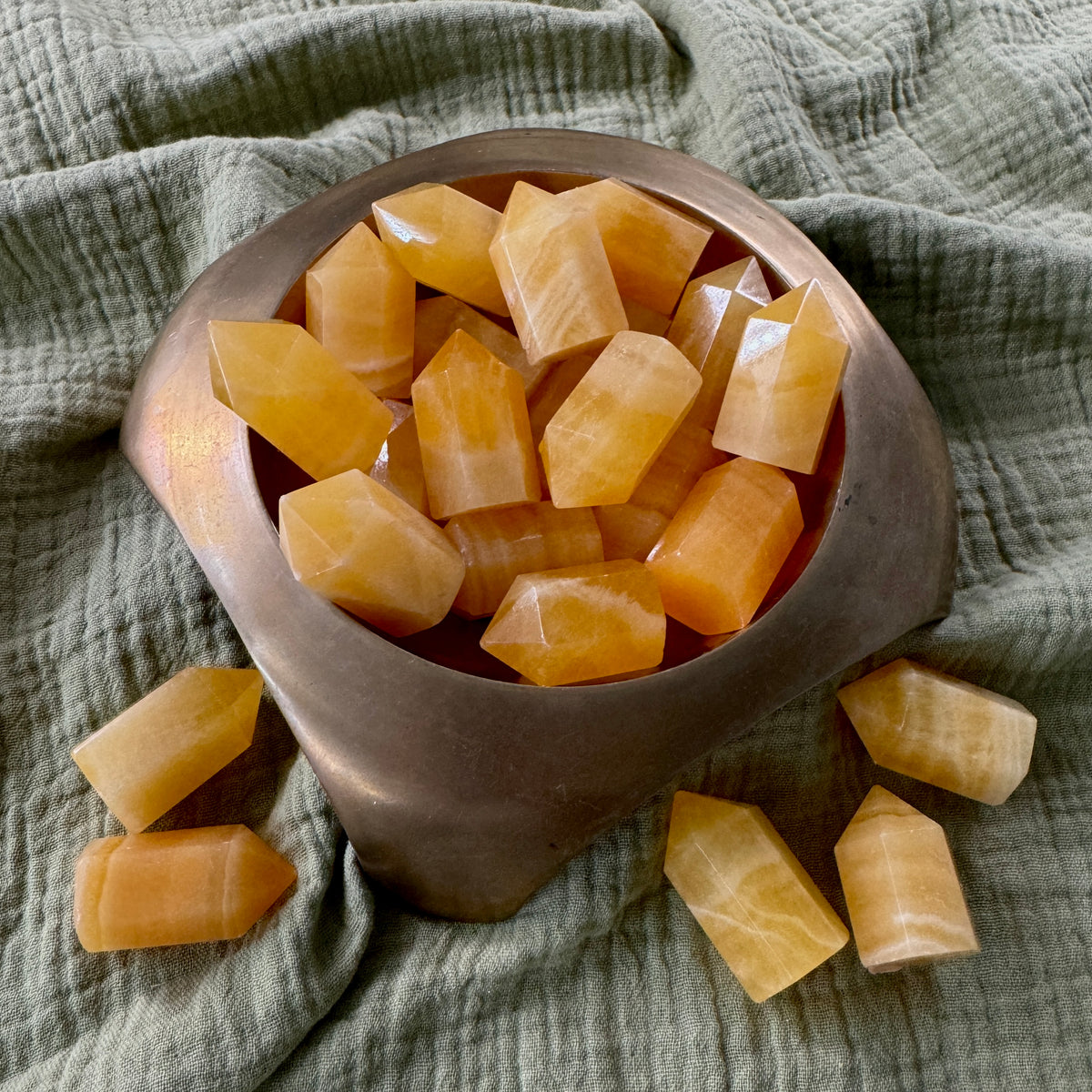 Orange Calcite Mini Crystal Tower Intuitively Chosen