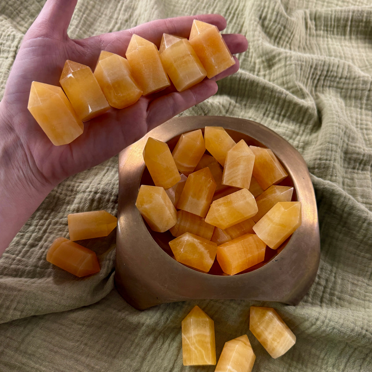 Orange Calcite Mini Crystal Tower Intuitively Chosen