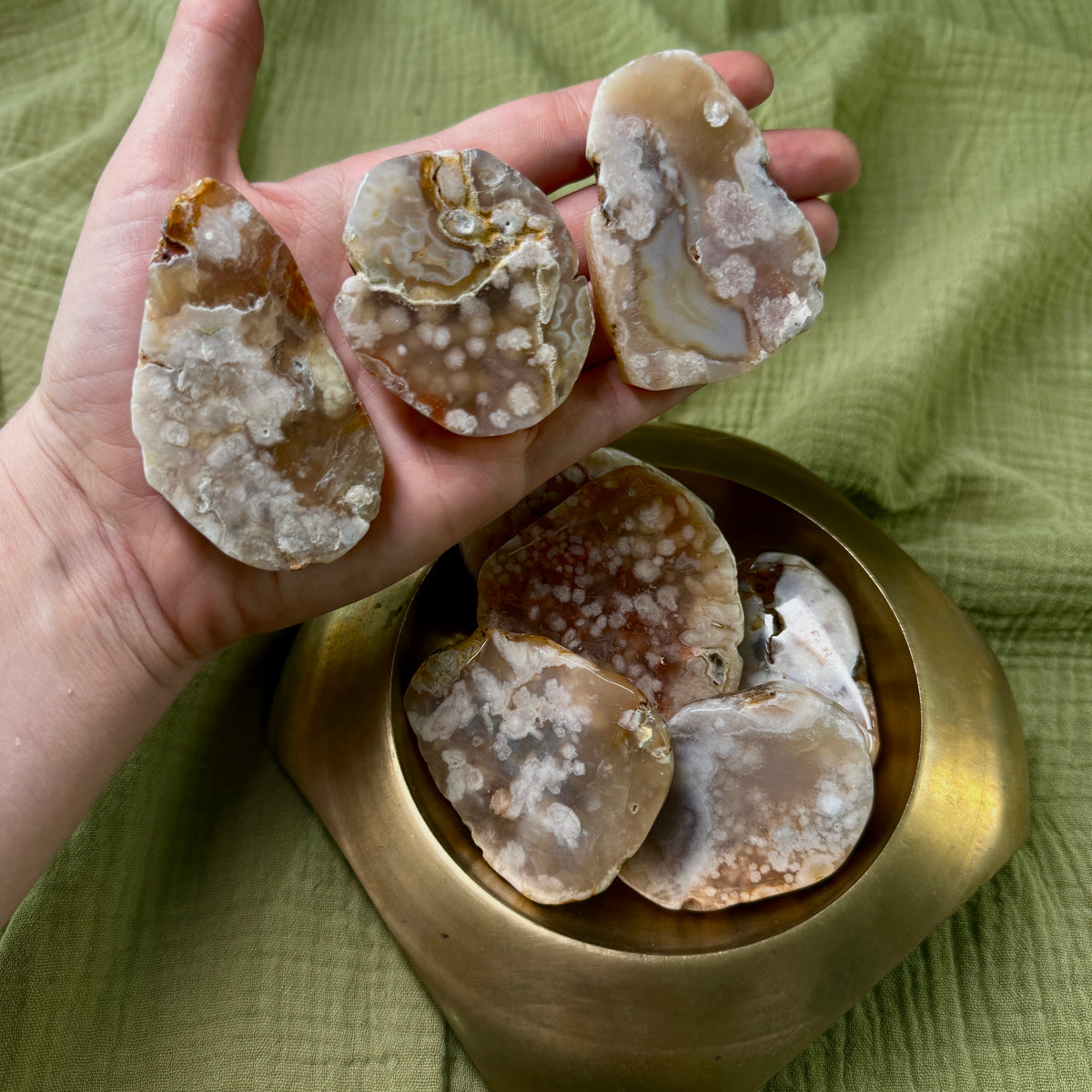 Flower Agate Slab Intuitively Chosen