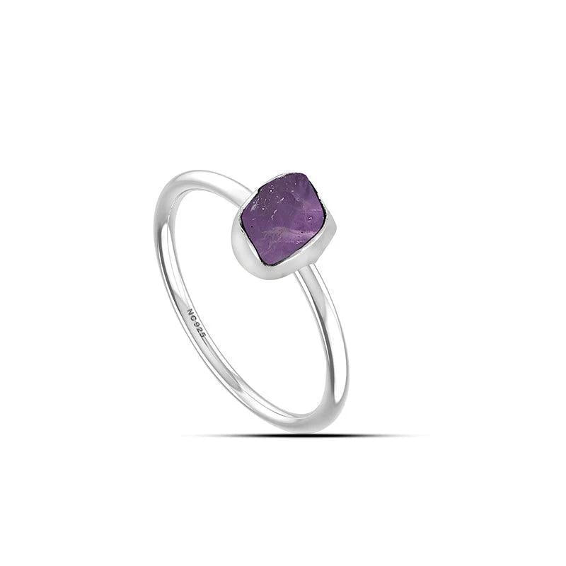 Amethyst Rough Crystal Ring