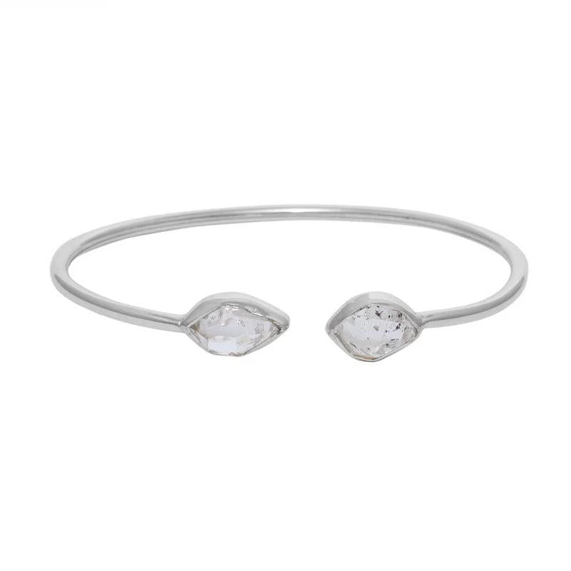 Herkimer Diamond Sterling Silver Crystal Cuff Bracelet