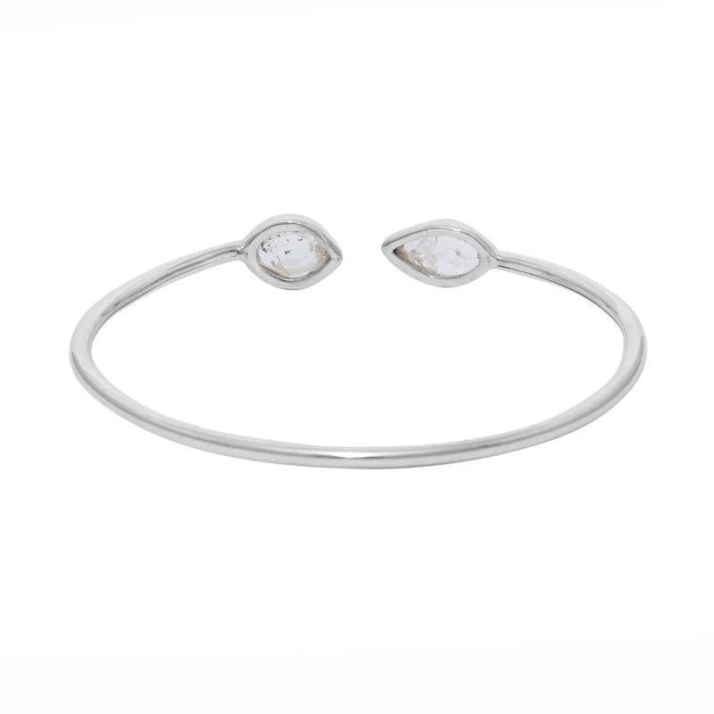 Herkimer Diamond Sterling Silver Crystal Cuff Bracelet