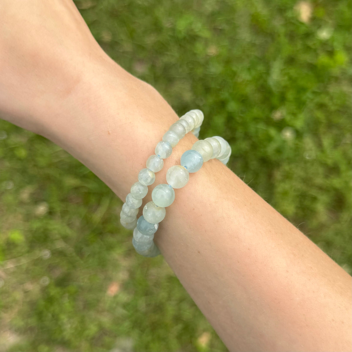 Aquatine Lemurian Calcite Crystal Bracelet