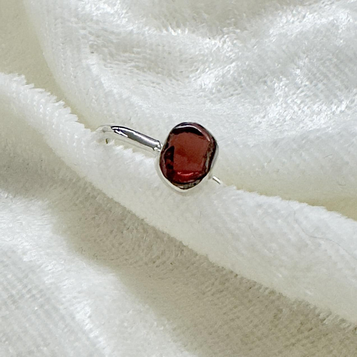 Garnet Rough Stackable Crystal Ring