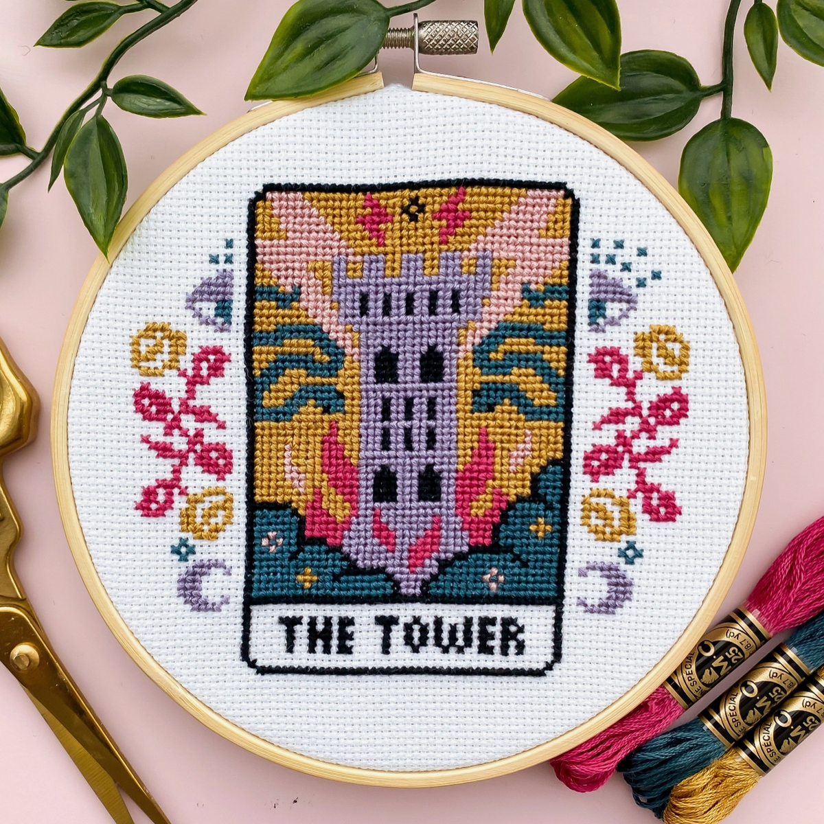 Tarot Cross Stitch Kit the tower