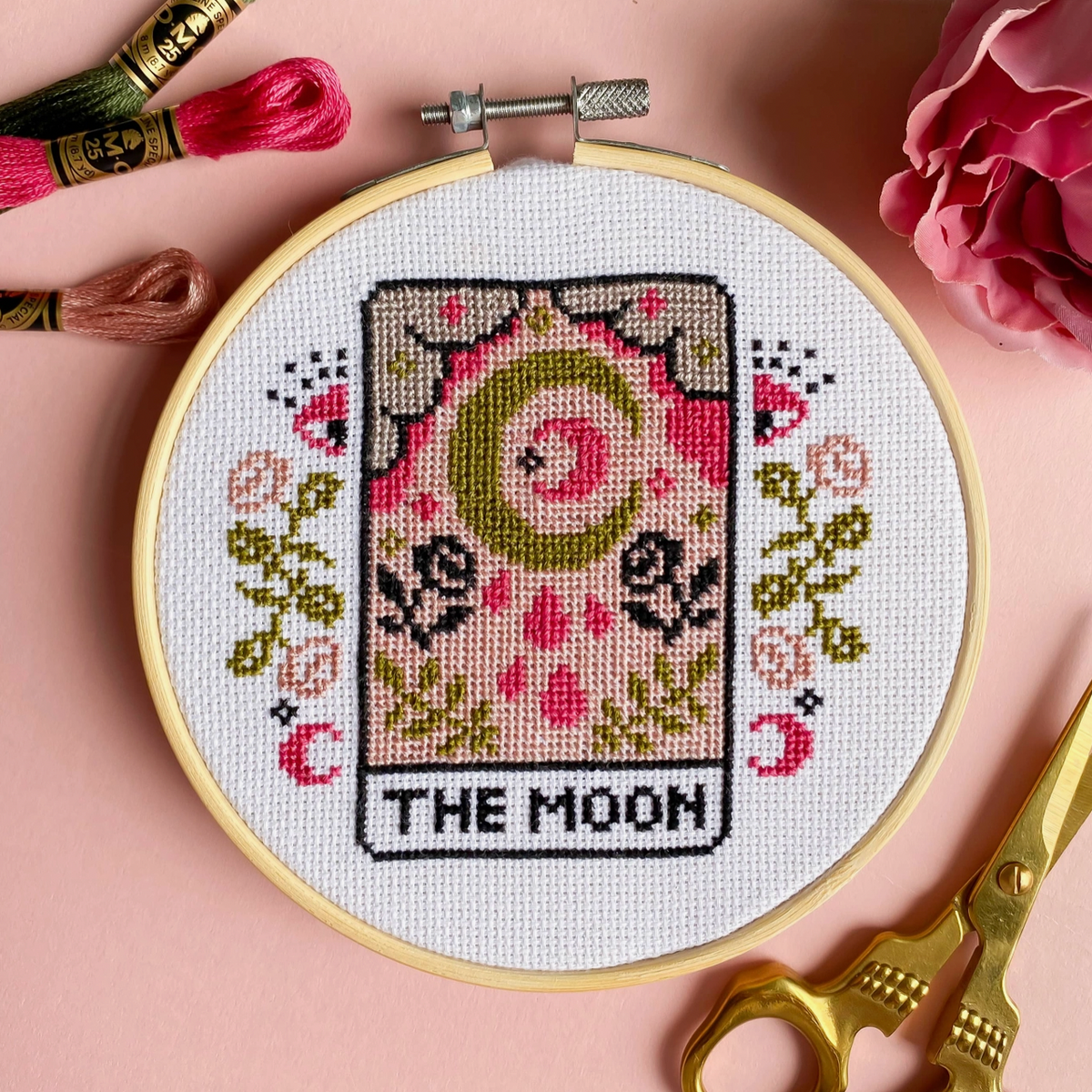 Tarot Cross Stitch Kit the moon