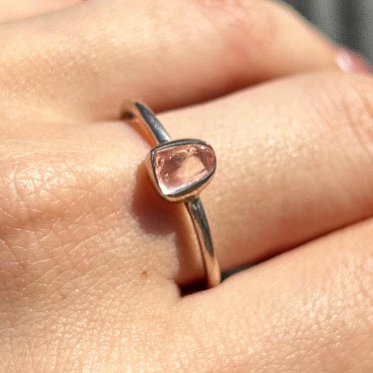 Rose Quartz Stackable Rough Crystal Ring