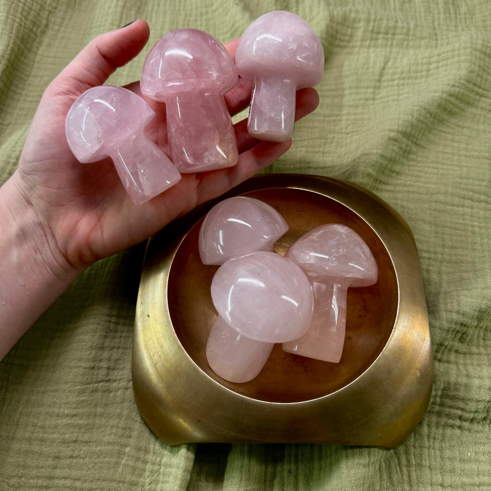 Rose Quartz Crystal Mushroom