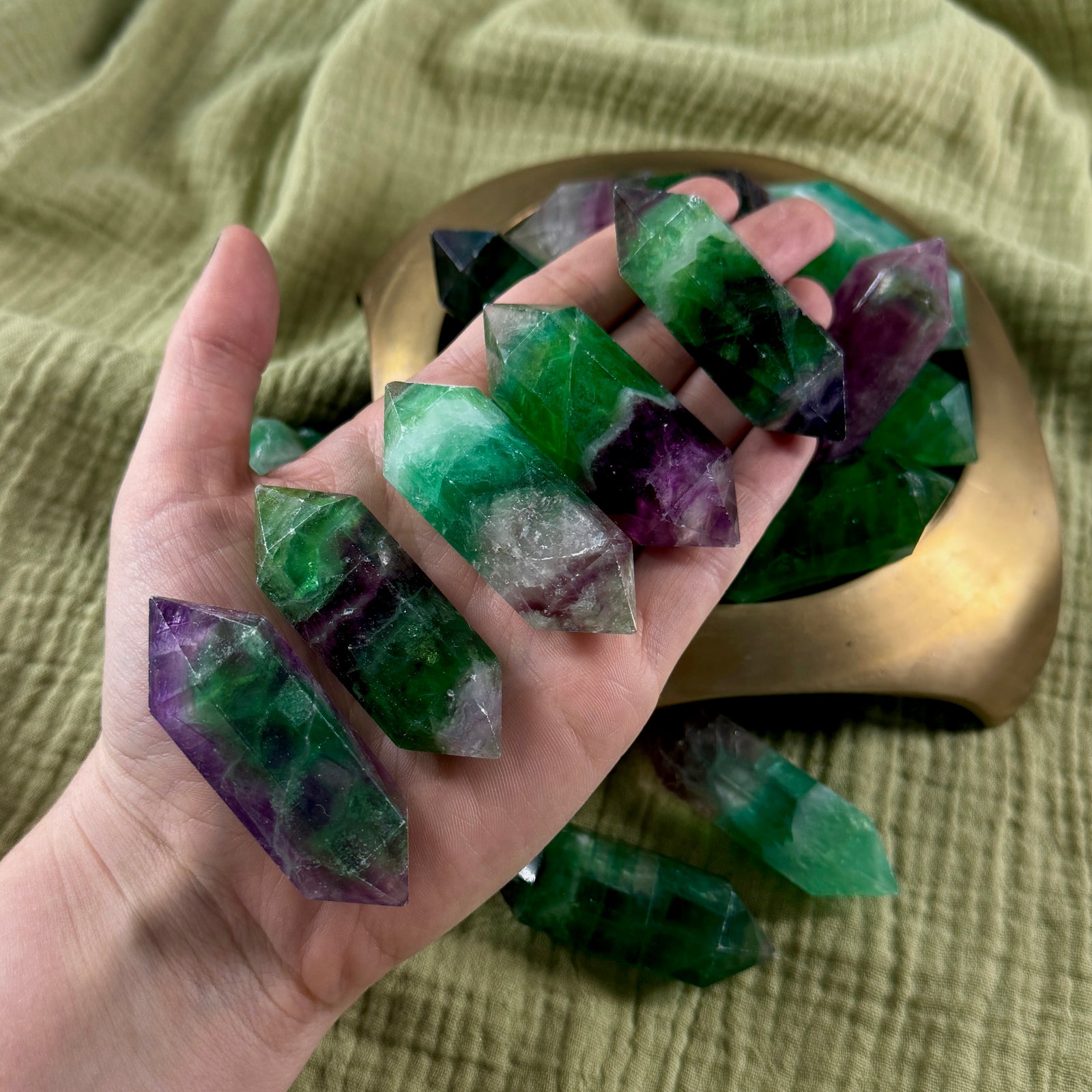 Fluorite Double Terminated Point Intuitively Chosen