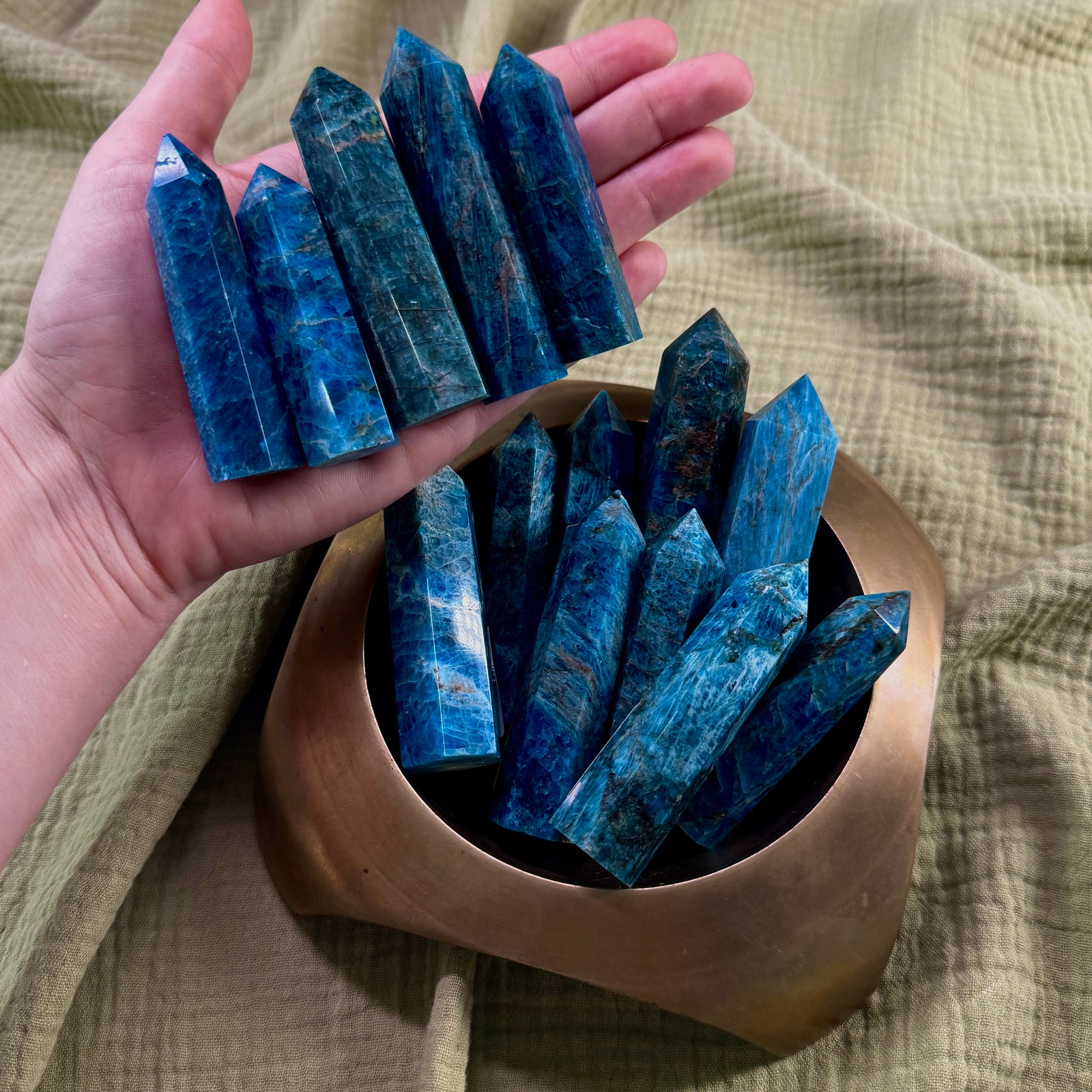 Blue Apatite Mini Tower Intuitively Chosen