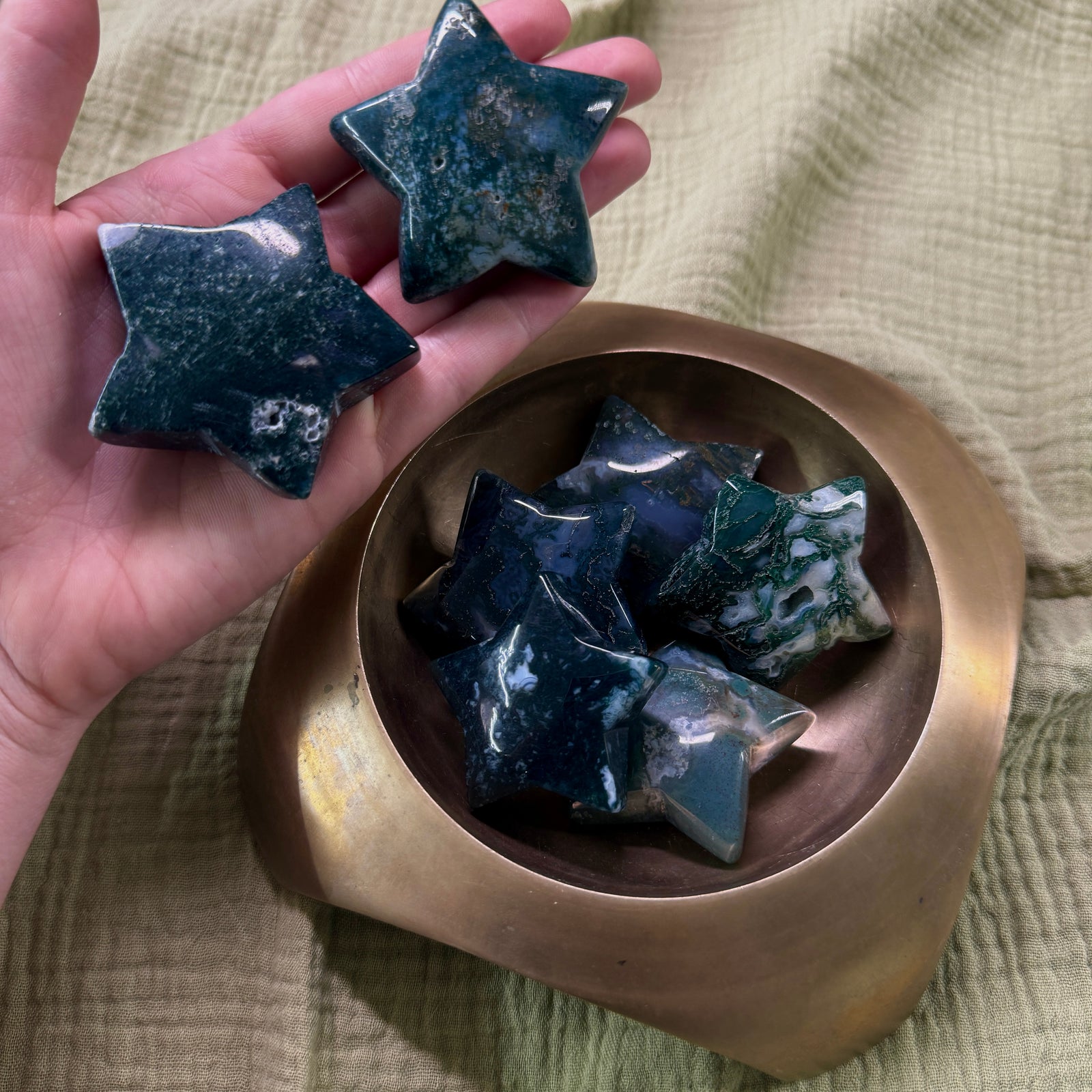 Moss Agate Star Intuitively Chosen
