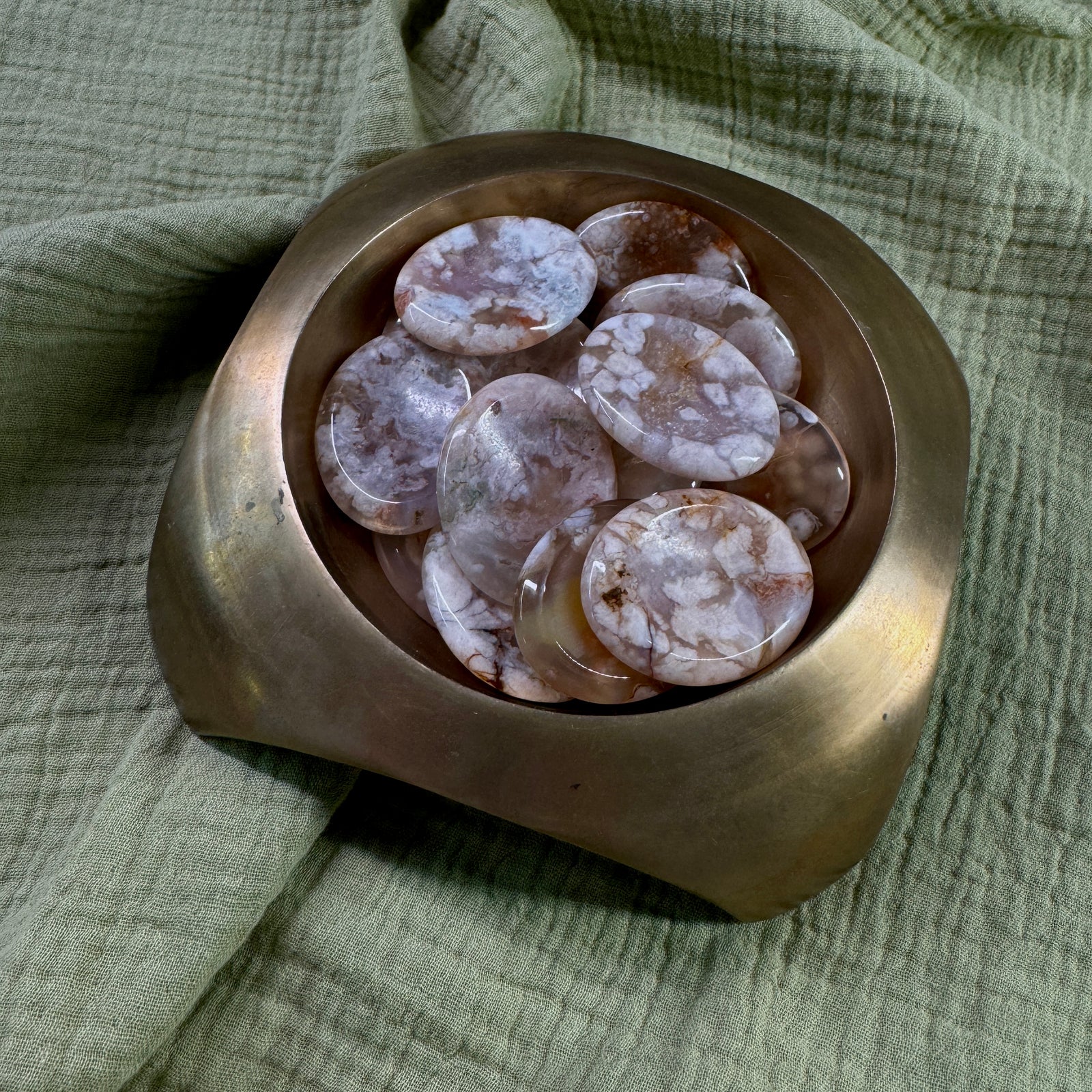 Flower Agate Crystal Calming Stone