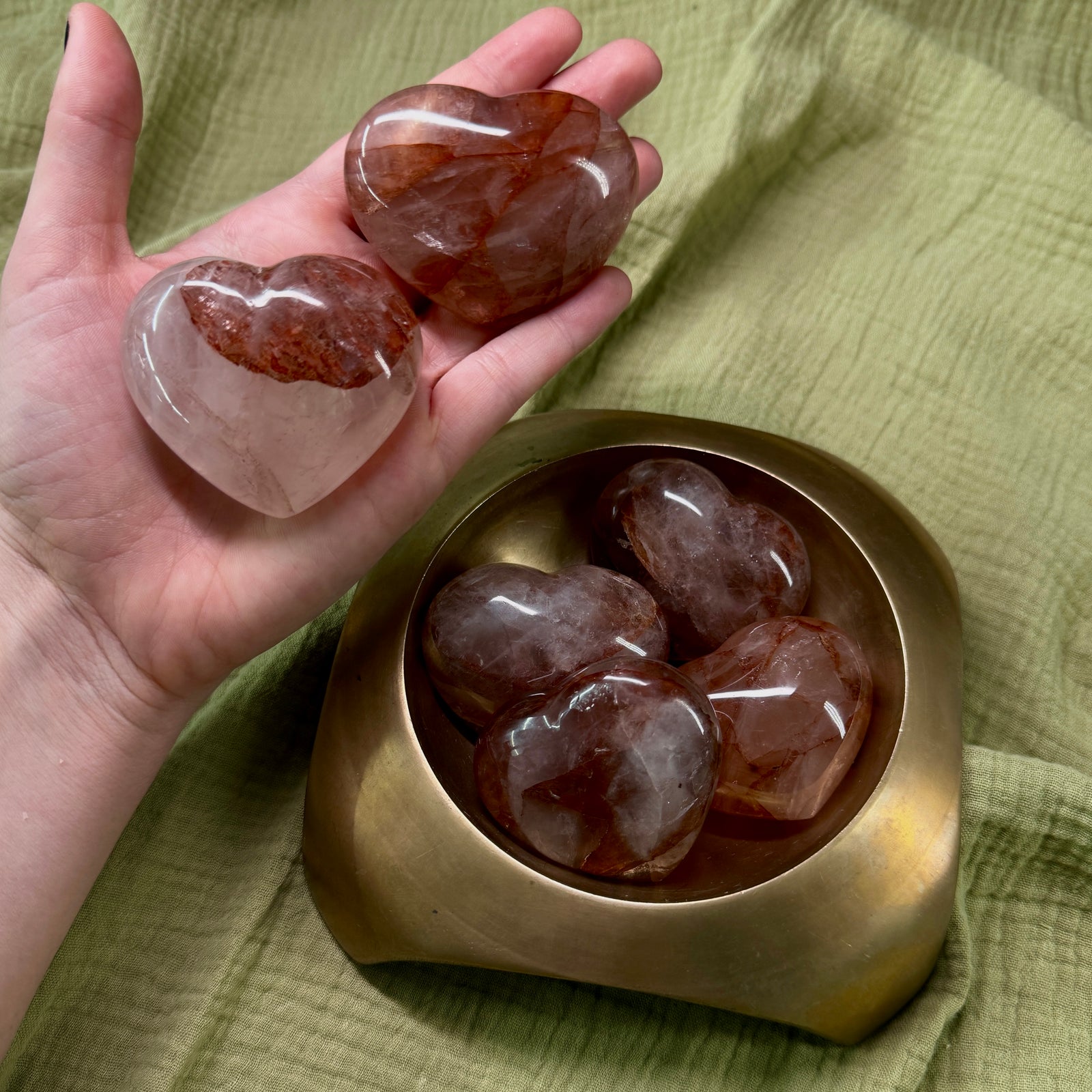 Fire Quartz Puffy Heart Intuitively Chosen