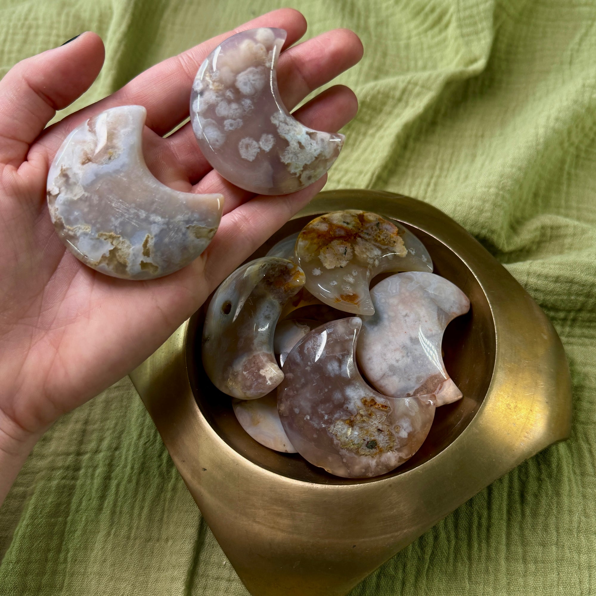 Flower Agate Moon Intuitively Chosen