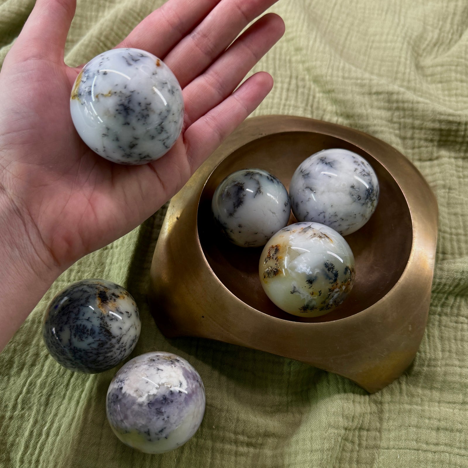 Dendritic Agate Crystal Mini Sphere