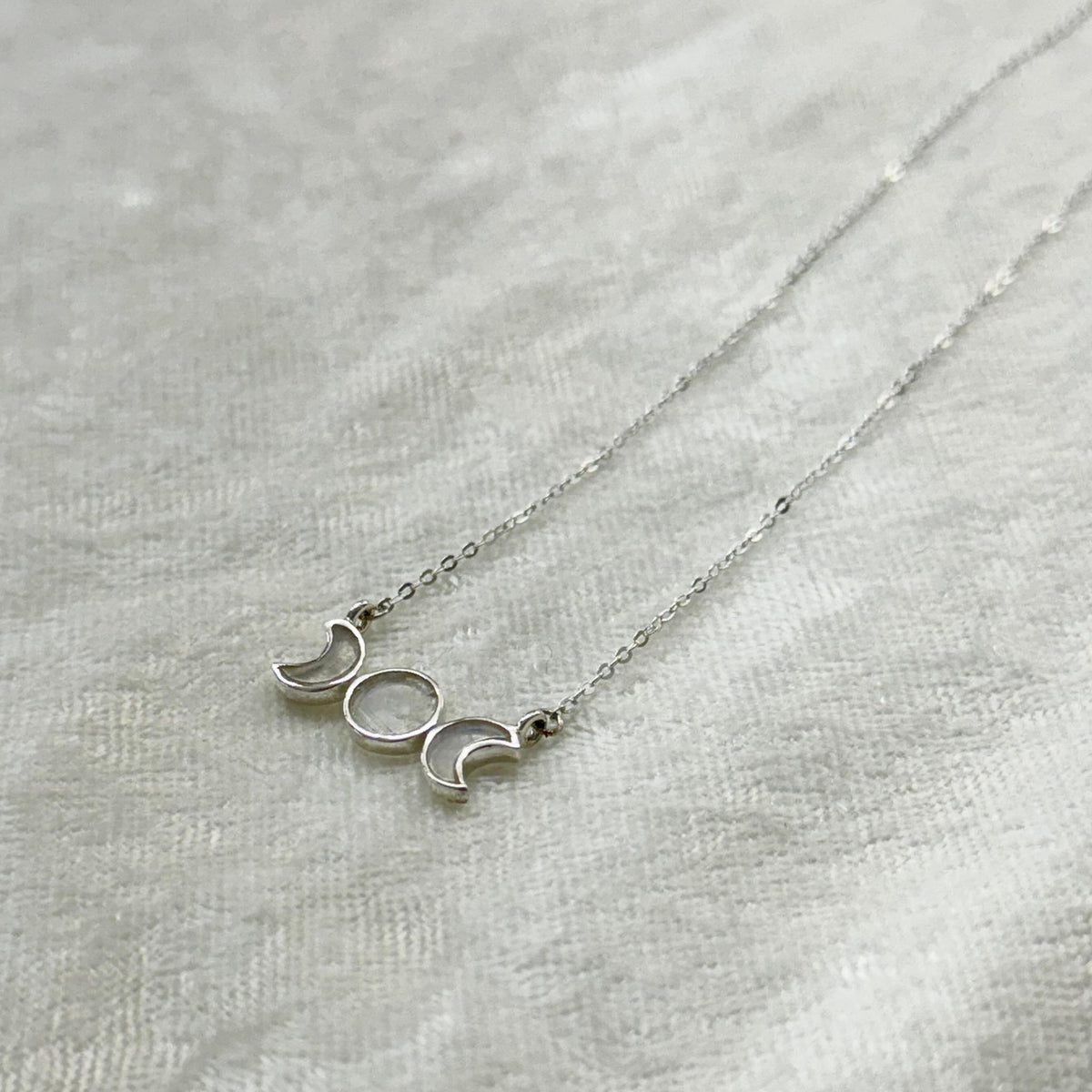 Labradorite Triple Moon Sterling Silver Necklace