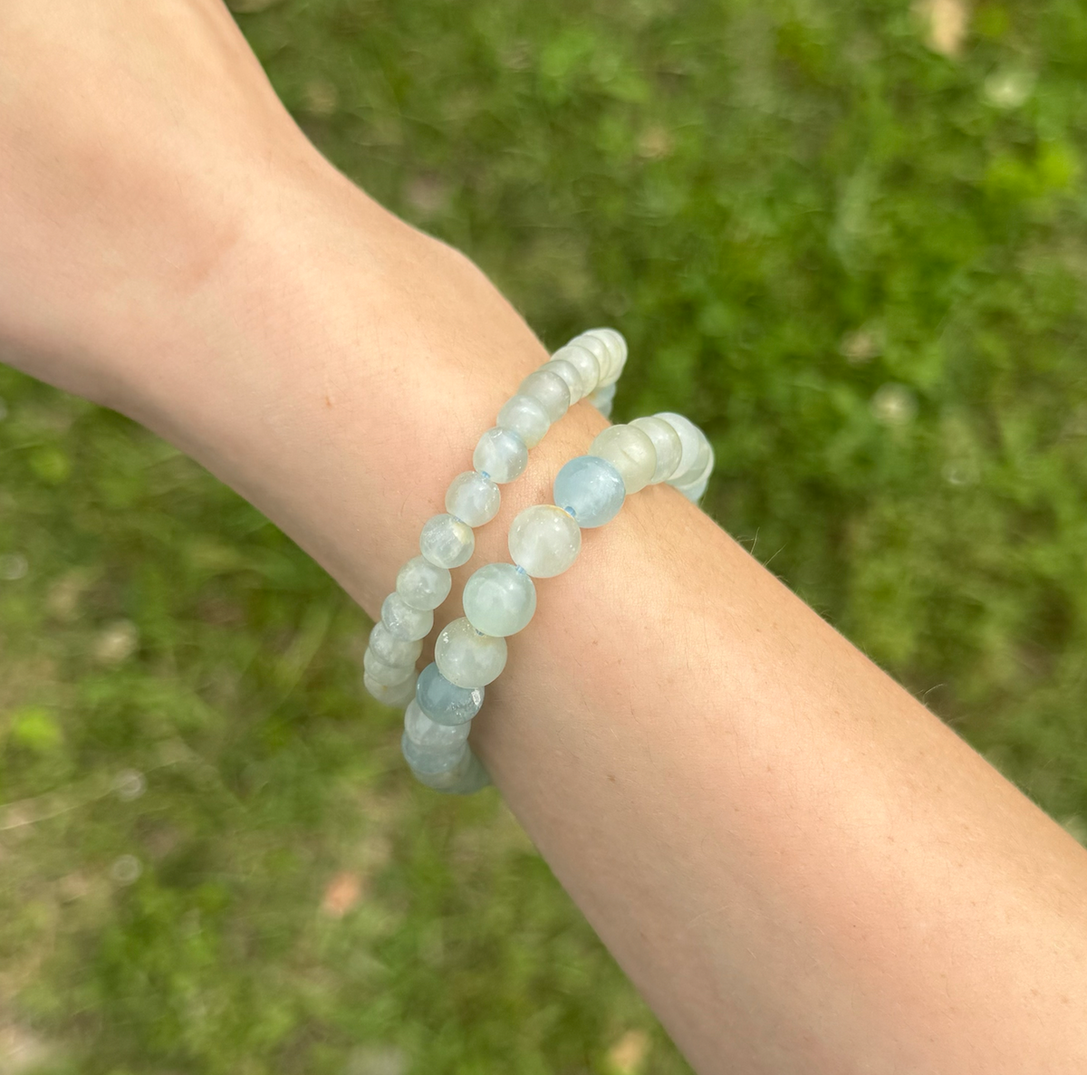 Aquatine Lemurian Calcite Crystal Bracelet