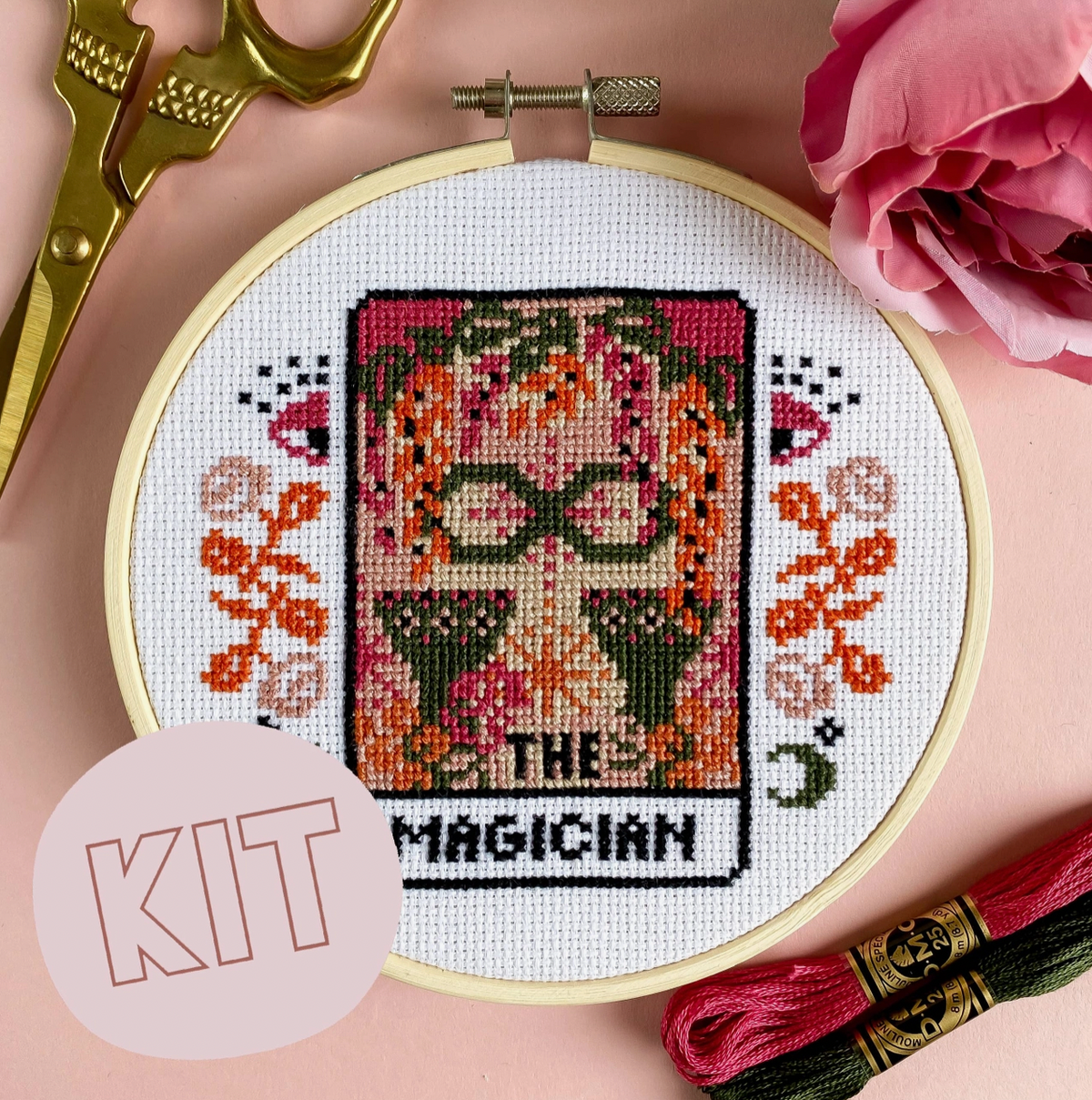 Tarot Cross Stitch Kit the magician